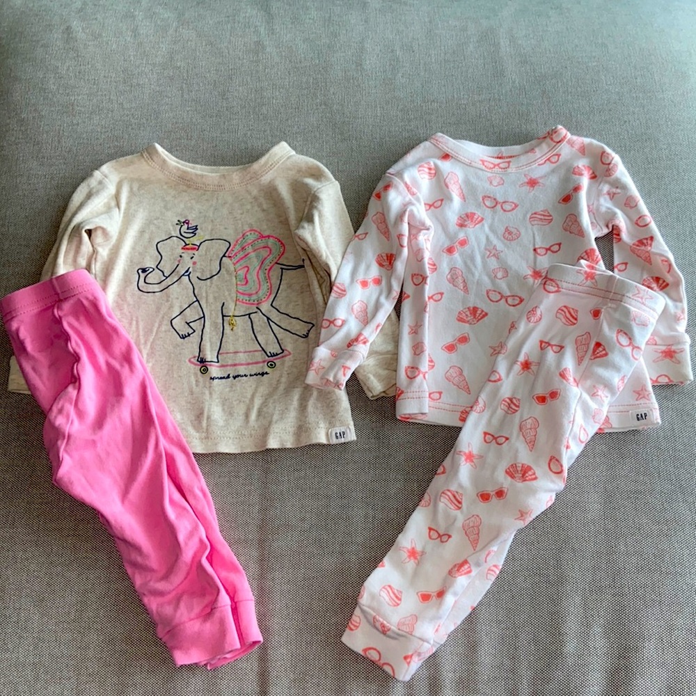 Gap Girls 6-12 Months Pajamas Organic Elephant